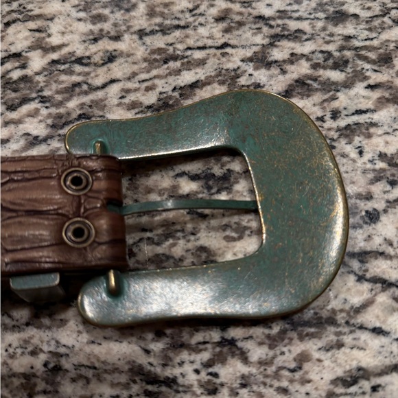 Unbranded Genuine Leather Large Buckle Studded/ Rhinestone Coachella belt main image 8